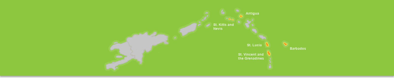 Caribbean islands map